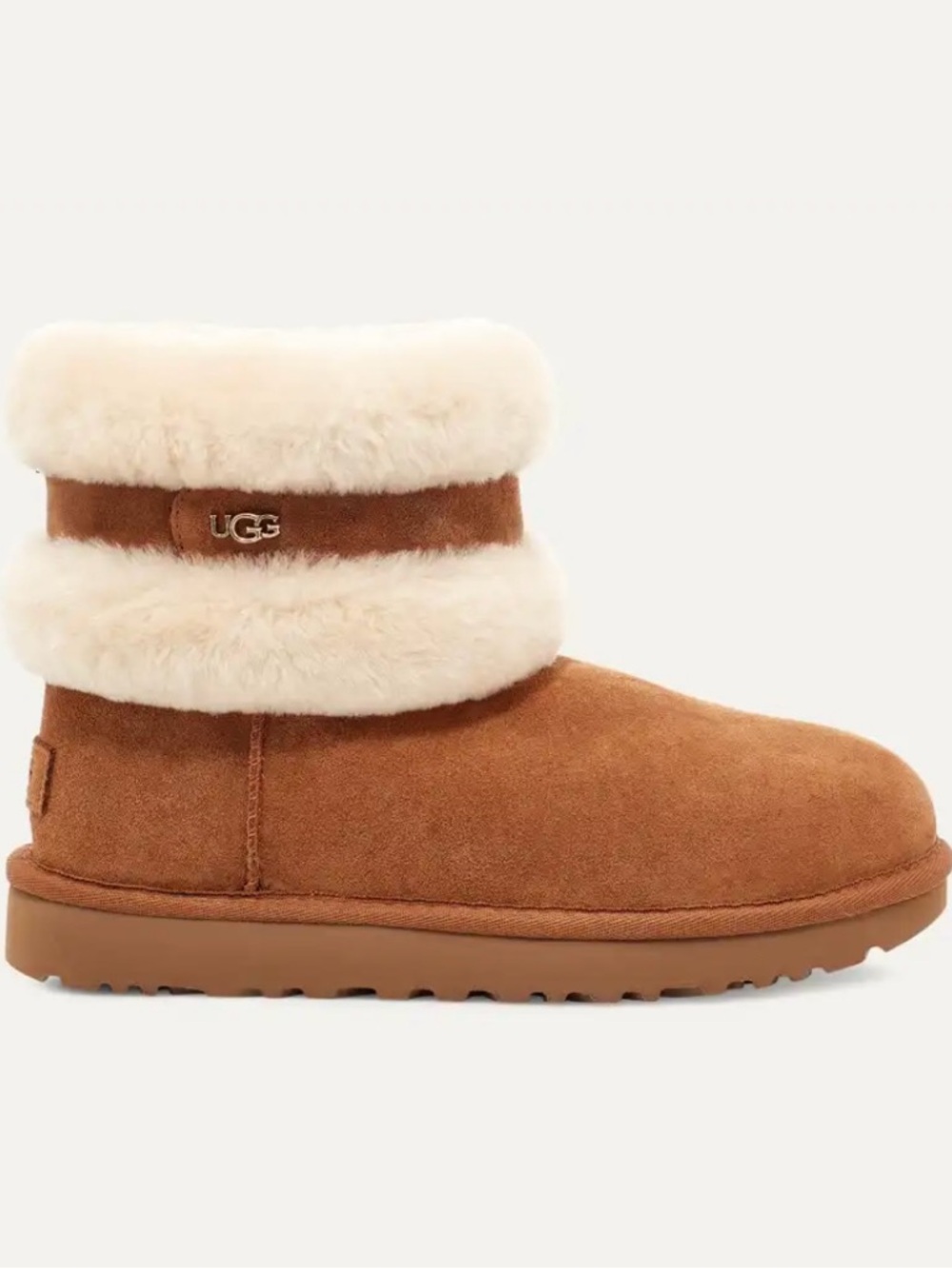 Brand new UGG Shearling Cuff Short Suede Boot in Chestnut. NWOT